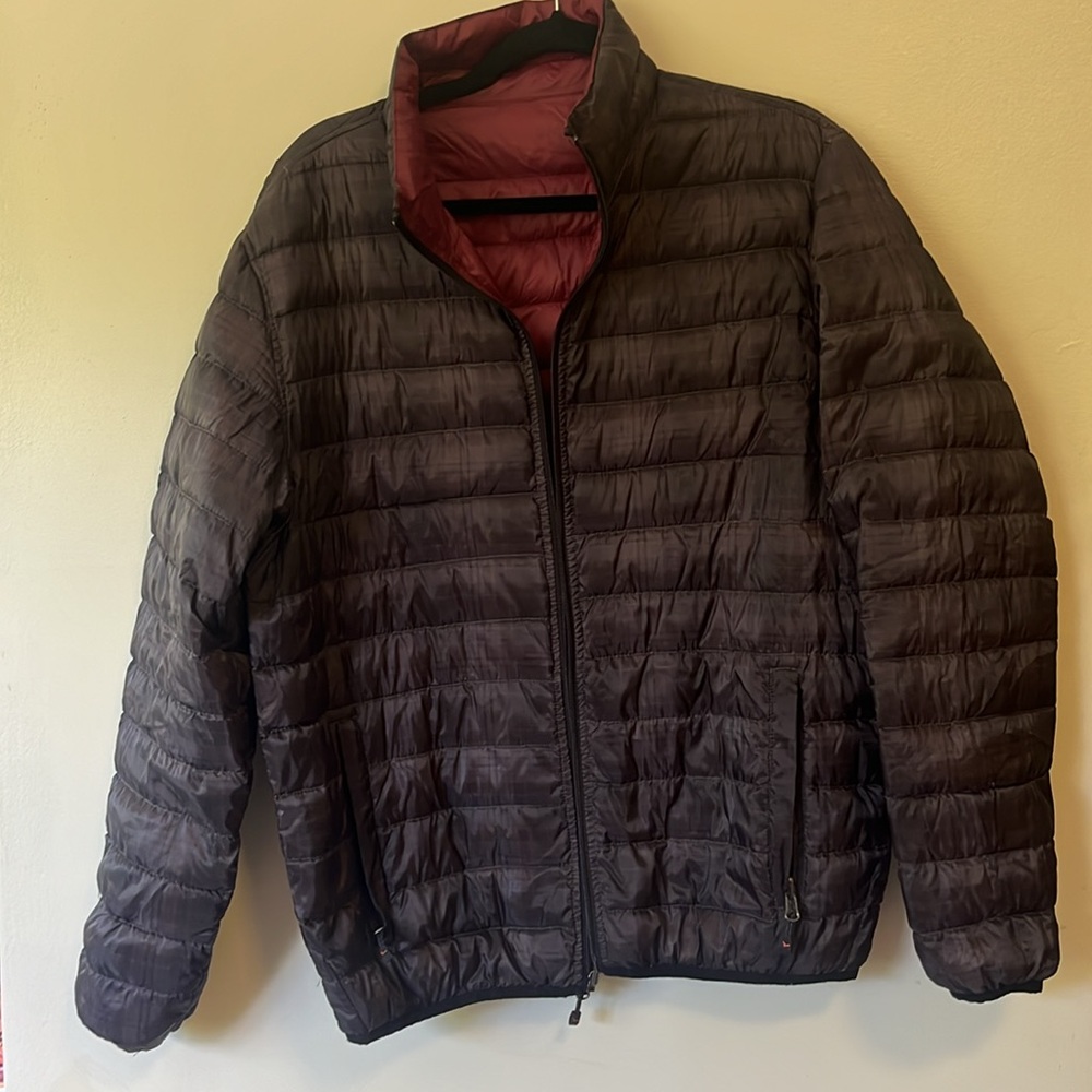 Reversible puffer plaid/maroon - Picture 3 of 5